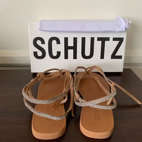 Schutz Women’s Abdullah leather thong flat wraps sandal size 6; 6,5 and 8,5 NiB - Picture 4 of 5